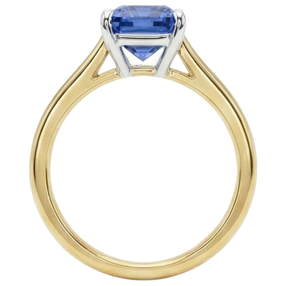 echter radiant diamant 1.50Karat ring Profilansicht