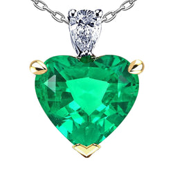 Smaragd Edelstein-Anhänger – GIA-Zertifiziert 10 Karat Bicolor