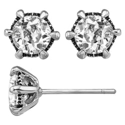 Echter Brillant Ohrstecker 3,50 Karat – Zweifarbiges 14K Gold