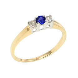 Brillantschliff Tansanit Schmuckstein-Ring in 14 Karat