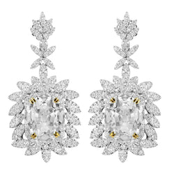 Edler Diamant Ohrringe 3,50 Karat F/VS1 – 14 Karat Zweifarbig
