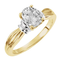 Zweifarbiges 14K Gold Diamant Einzelstein-Ring – 4,50-Karat