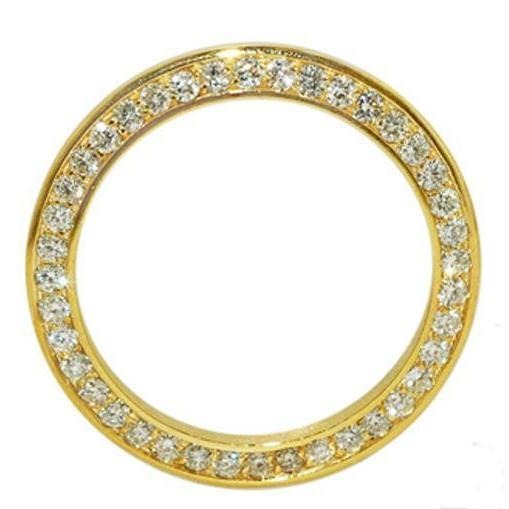 Uhrenlünette 18 K Gelbgold 31 mm 2 Karat runder Diamant