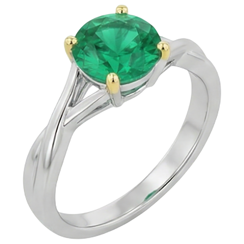 Edler Edler Smaragd Edelstein-Ring 2 Karat – Seitenansicht