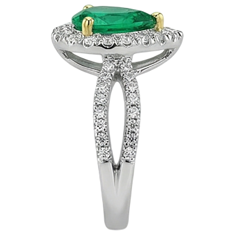 Natürlicher Smaragd Edelstein-Ring – Rückansicht