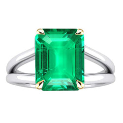 Natürlicher Kolumbianischer Smaragd Farbstein-Ring – 14 Karat