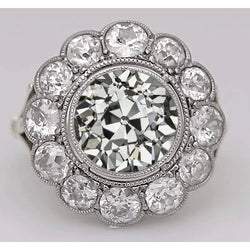 Funkelnder Vintage Brillant Halo-Verlobungsring – 2,50 Karat 14K