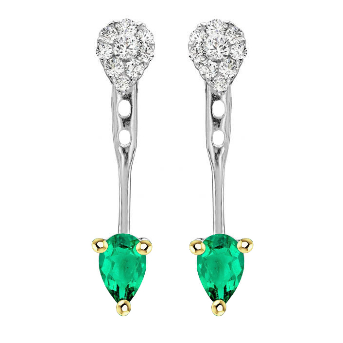 Luxuriöser Kolumbianischer Smaragd Gemstone Earring 1 Karat – Hauptansicht