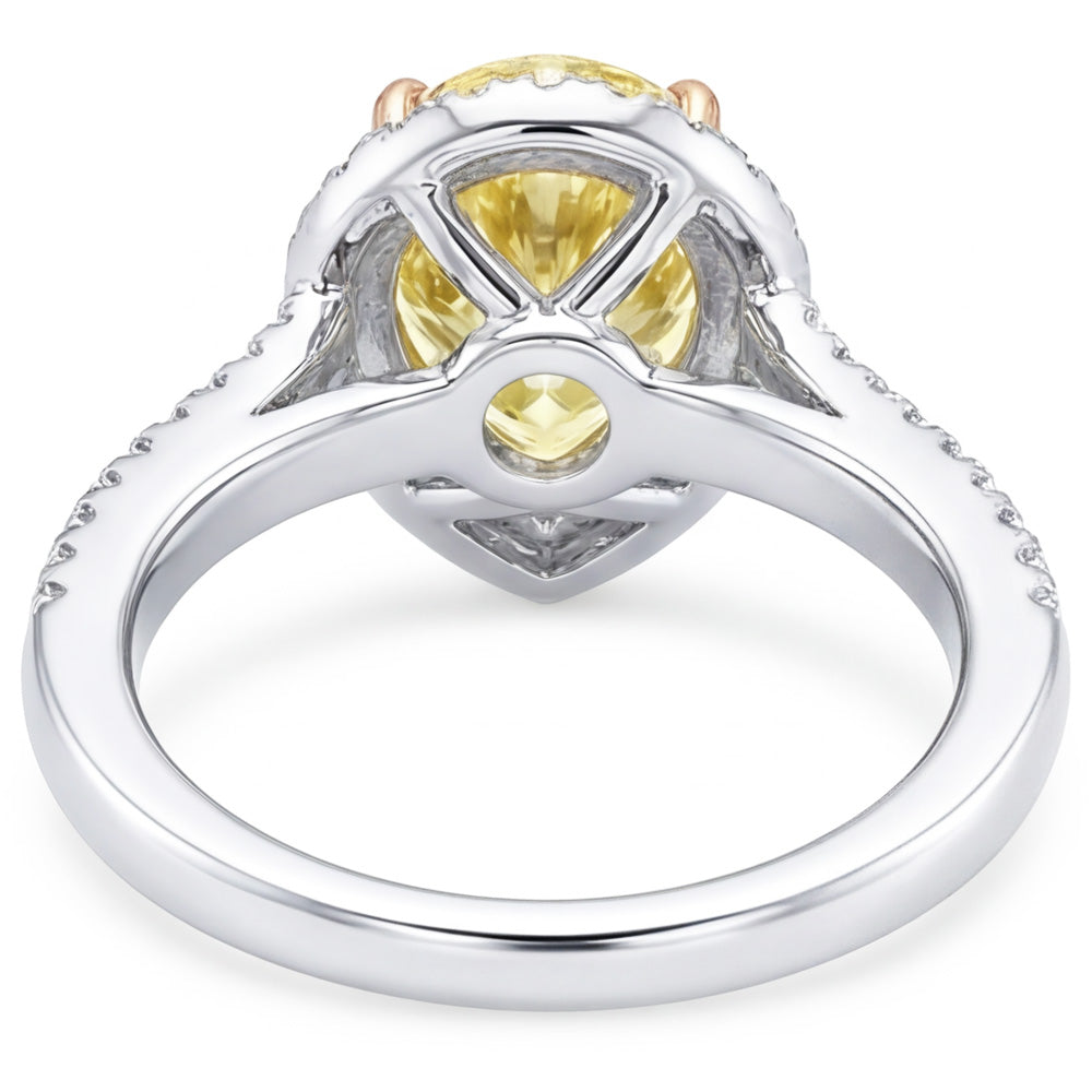 VVS Halo-Verlobungsring – Gelber Kanarienvogel-Diamant 2 Karat