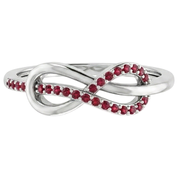 Verdrehter Rubin Infinity Ring Weißgold 14K 1,25 Karat