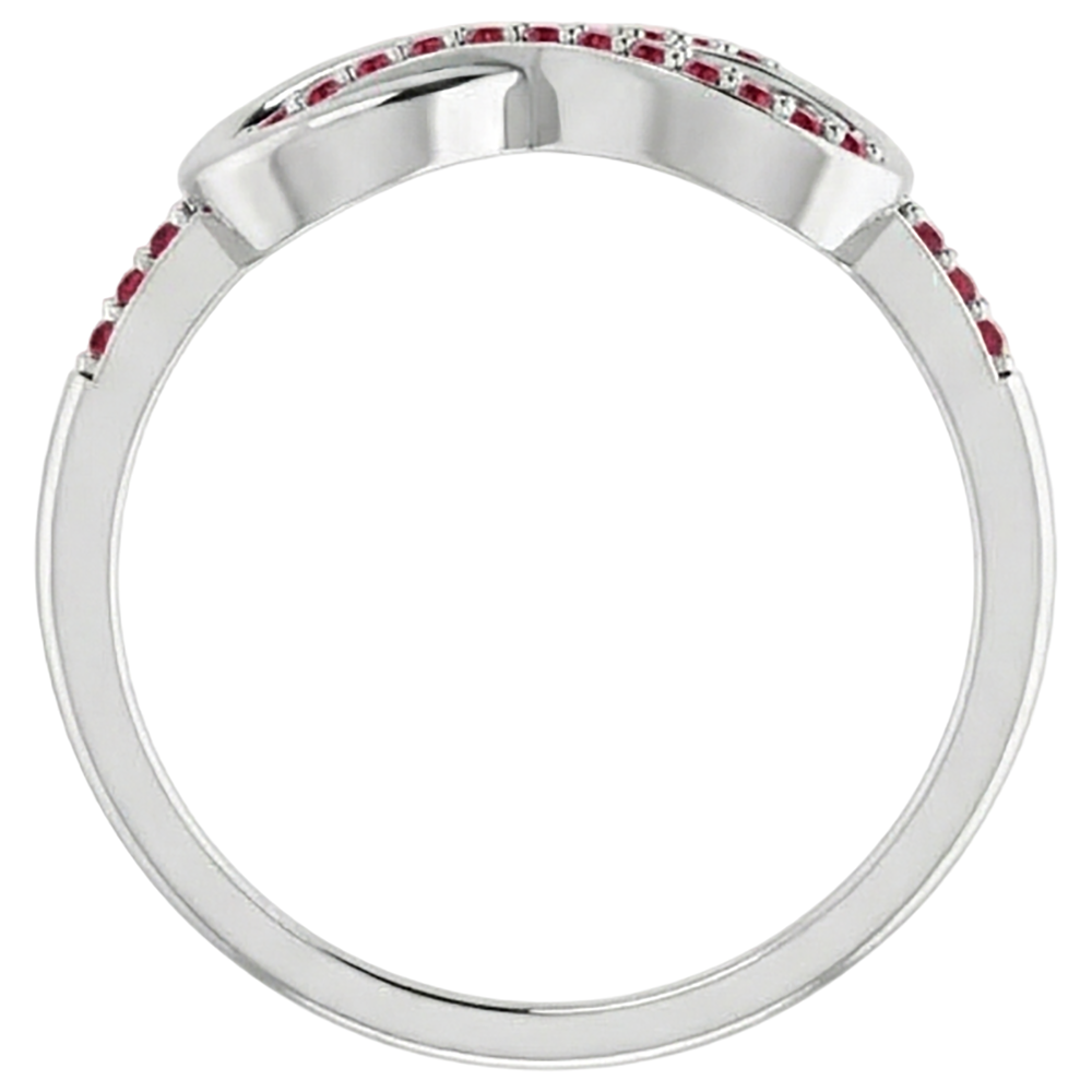 Verdrehter Rubin Infinity Ring Weißgold 14K 1,25 Karat