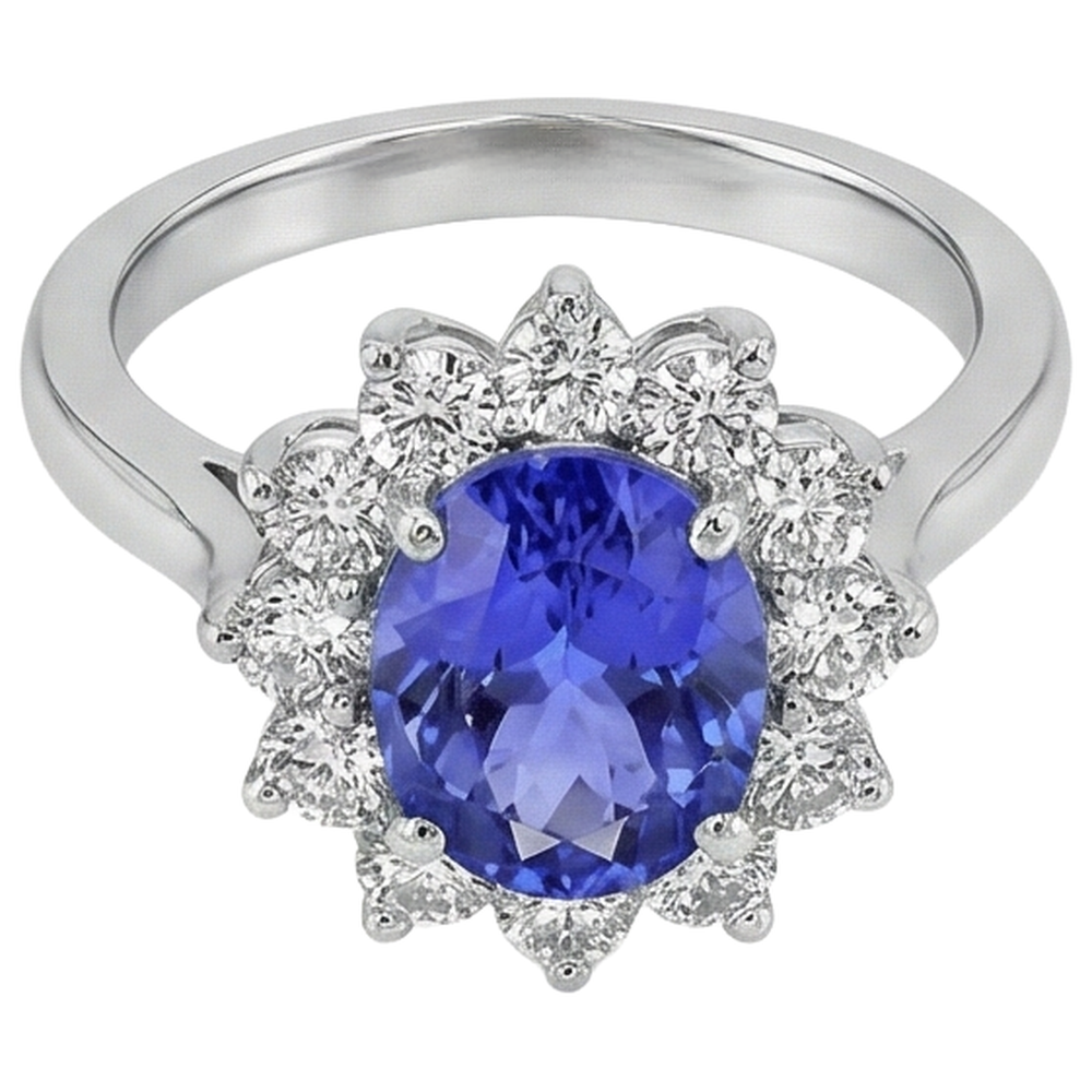 echter oval diamant 3.75Karat ring Detailansicht