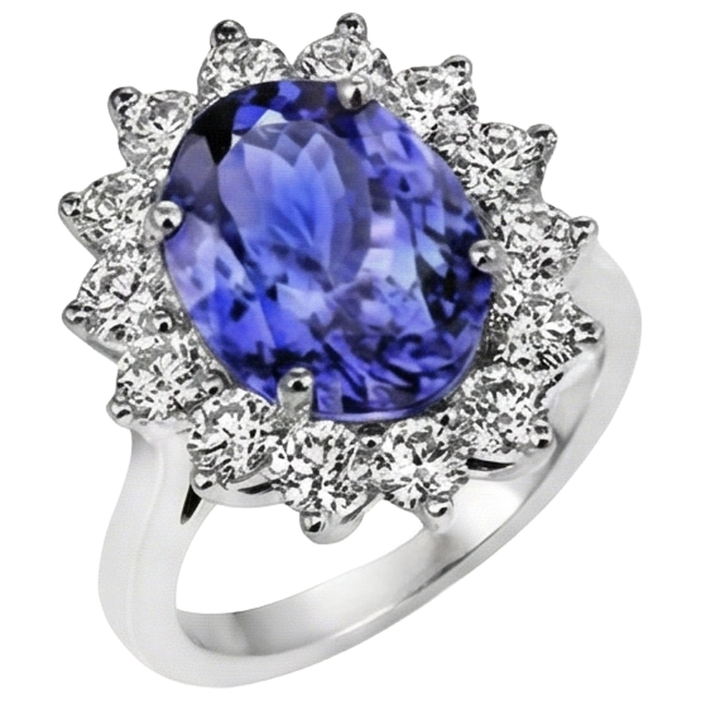 echter oval diamant 3.75Karat ring Draufsicht