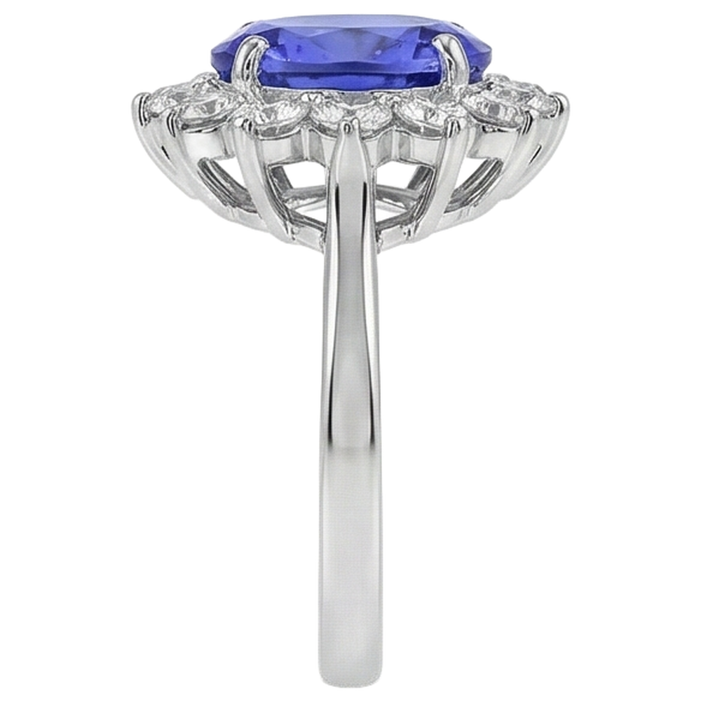 echter oval diamant 3.75Karat ring auf Weiß