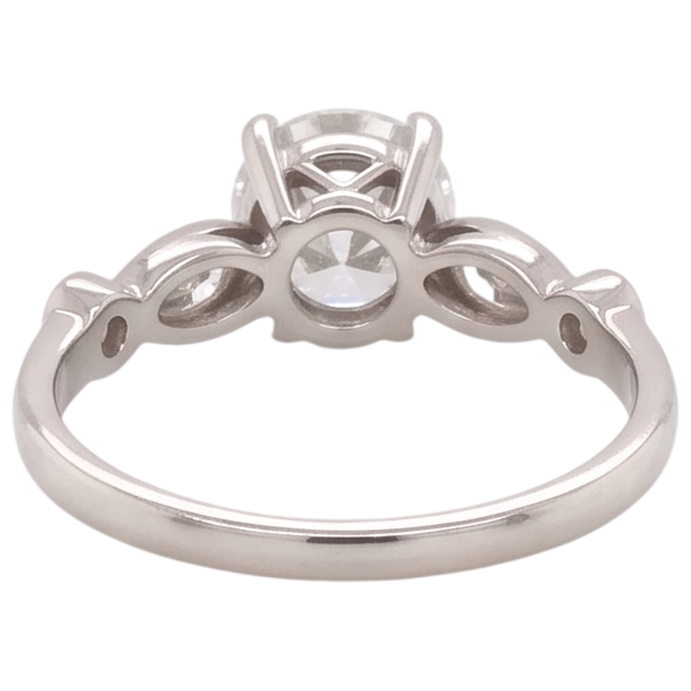 Verlobungsring Echt Diamant 2,25 Karat Akzentuiert Rund & Marquise Schliff
