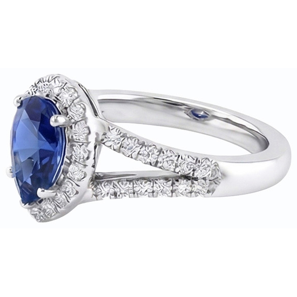 echter round diamant 3.50Karat ring Profilansicht