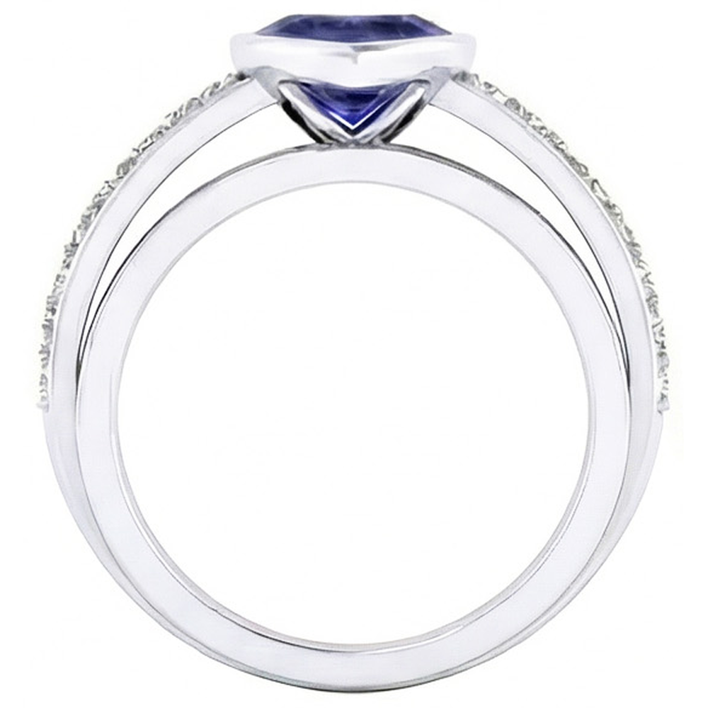 echter round diamant 3.50Karat ring Draufsicht