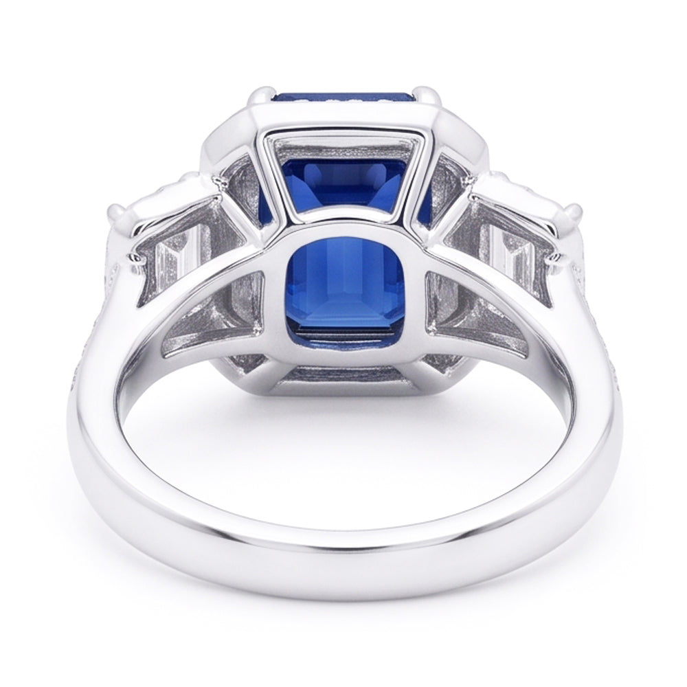Verlobungsring Mit Saphir Und Natürlicher Diamant ( nicht im Labor gezüchtet )en