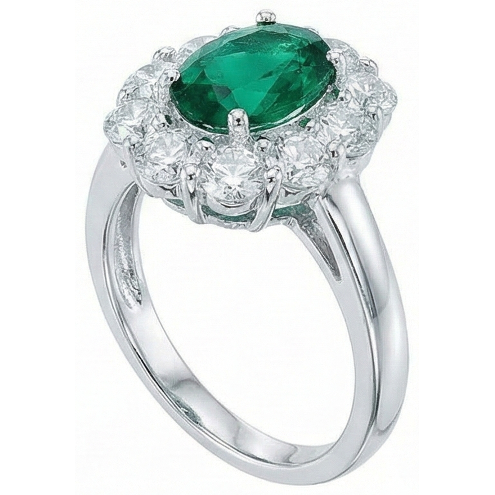 echter oval smaragd 6.5Karat ring Seitenansicht