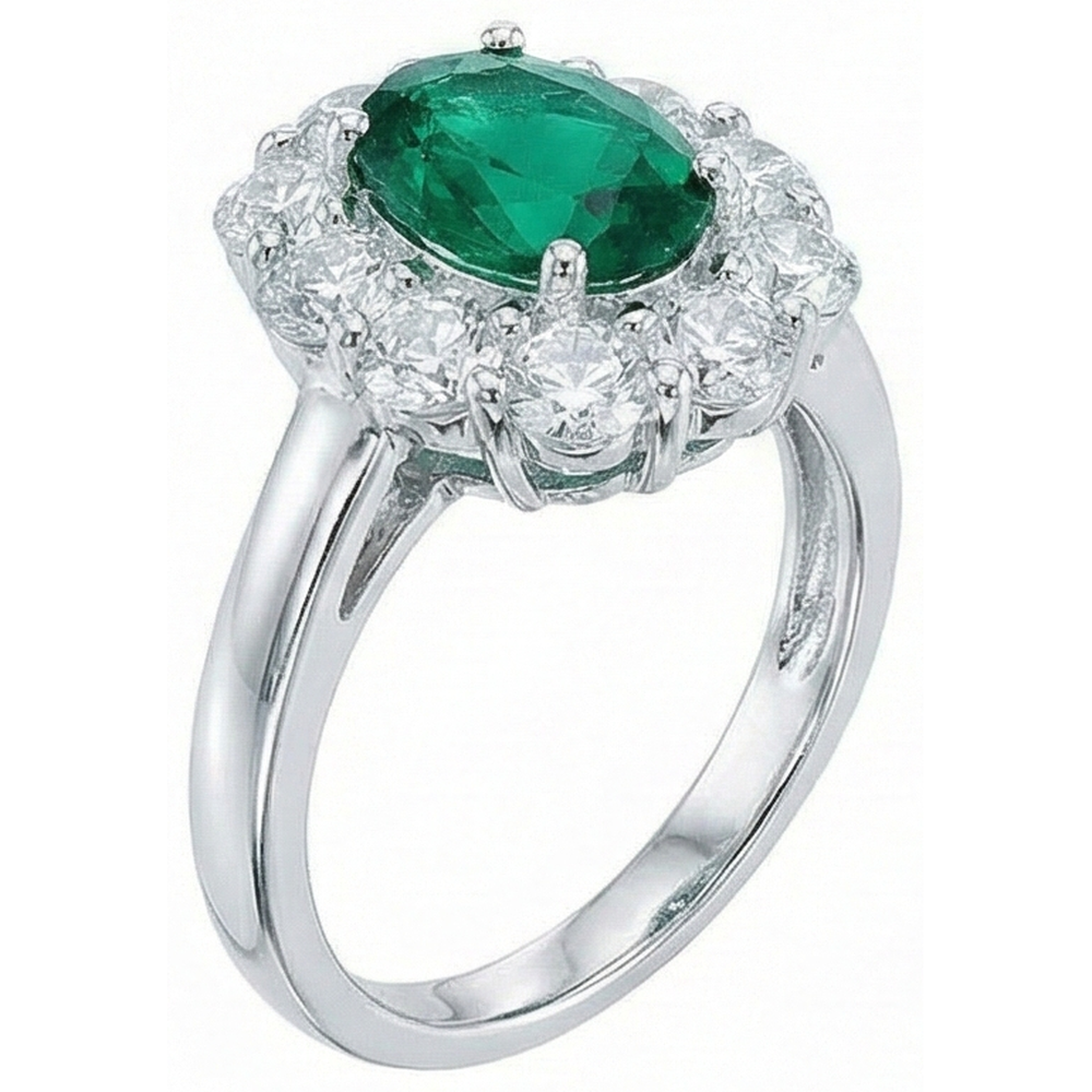 echter oval smaragd 6.5Karat ring Detailansicht