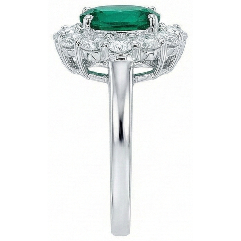 echter oval smaragd 6.5Karat ring auf Weiß