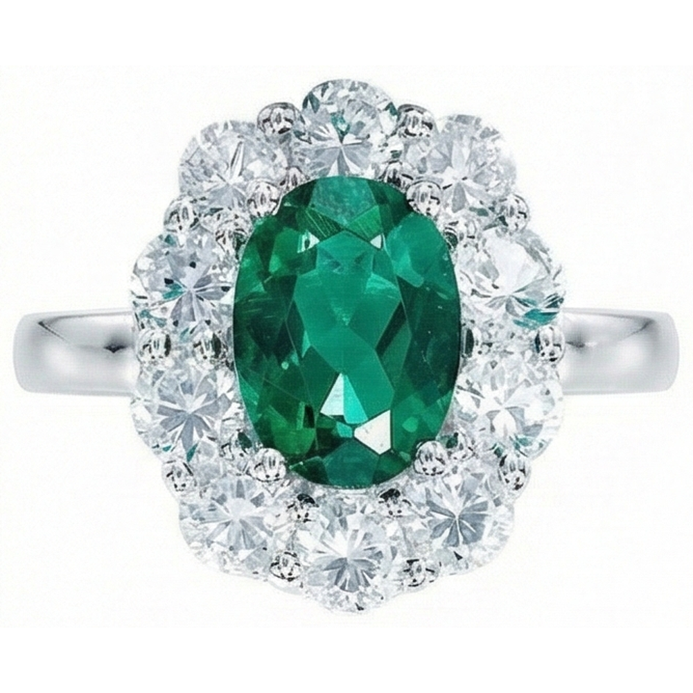 echter oval smaragd 6.5Karat ring Profilansicht