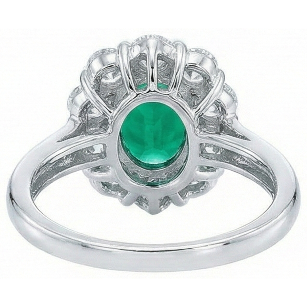 echter oval smaragd 6.5Karat ring mit Diamantbesatz