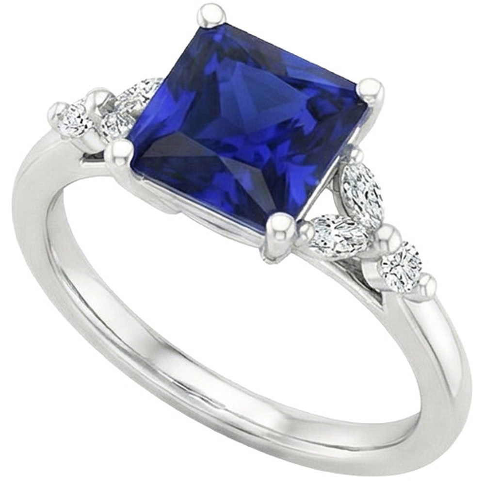 echter princess diamant 5.5Karat ring Seitenansicht