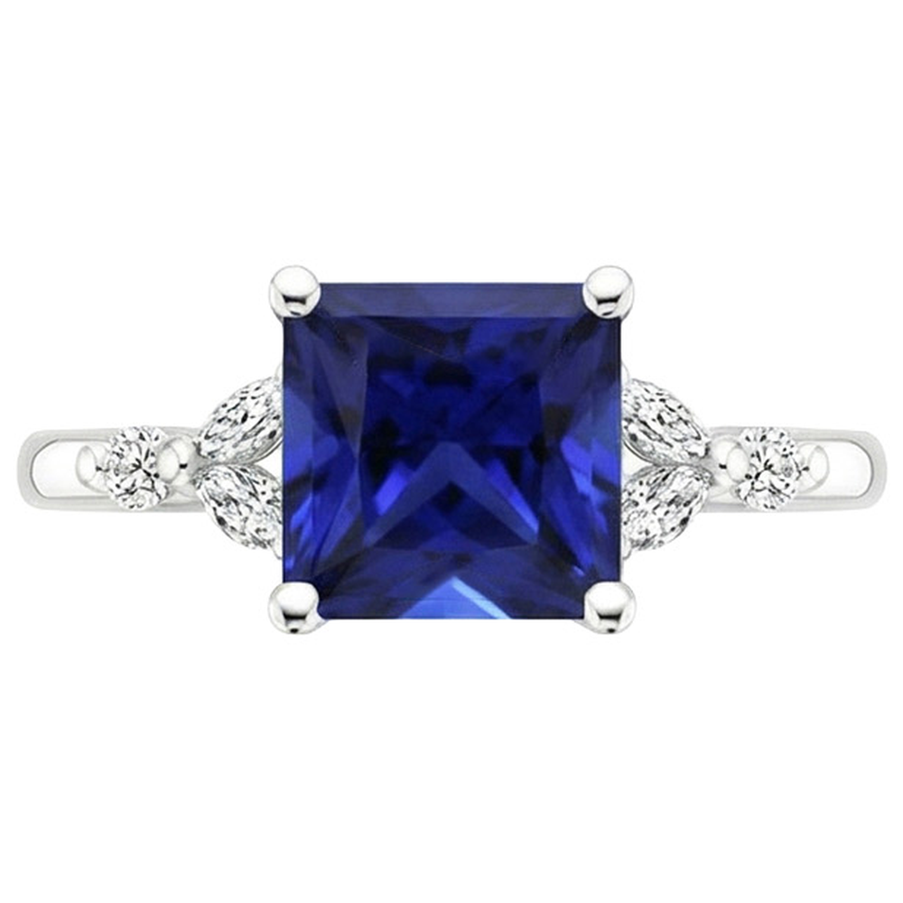 echter princess diamant 5.5Karat ring Profilansicht