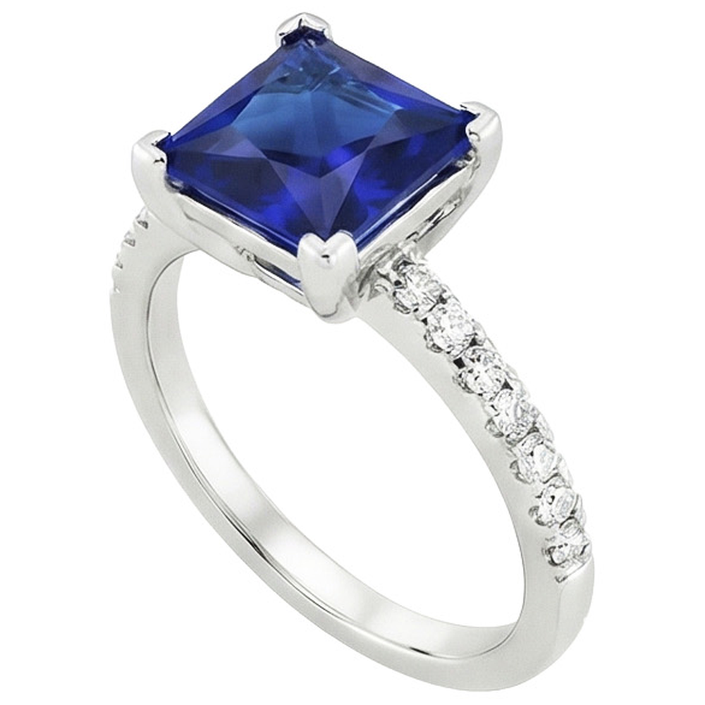 echter round diamant 5.25Karat ring Draufsicht