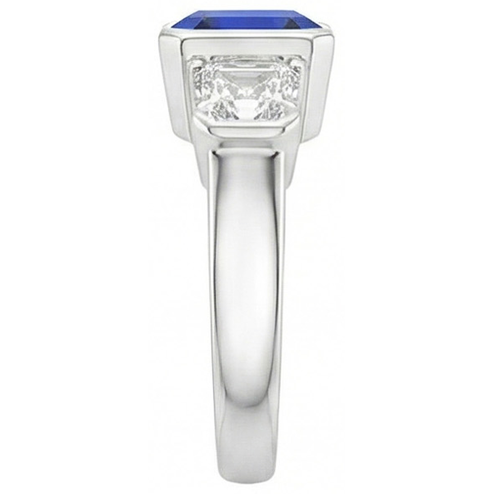 echter asscher diamant 2Karat ring Draufsicht