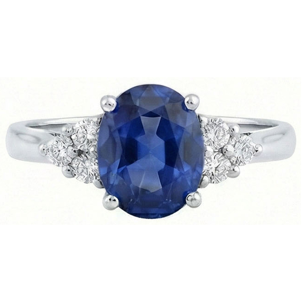 echter oval diamant 3.40Karat ring Seitenansicht