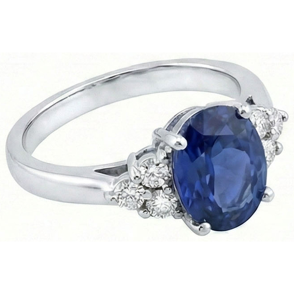 echter oval diamant 3.40Karat ring Draufsicht