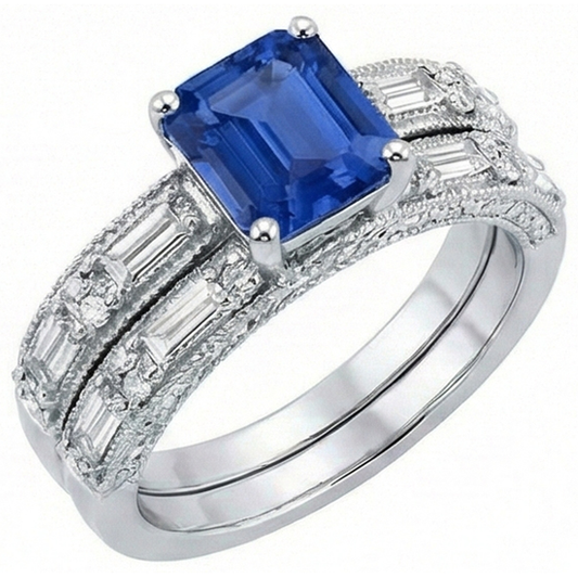 echter asscher diamant 4.50Karat ring Vorderansicht
