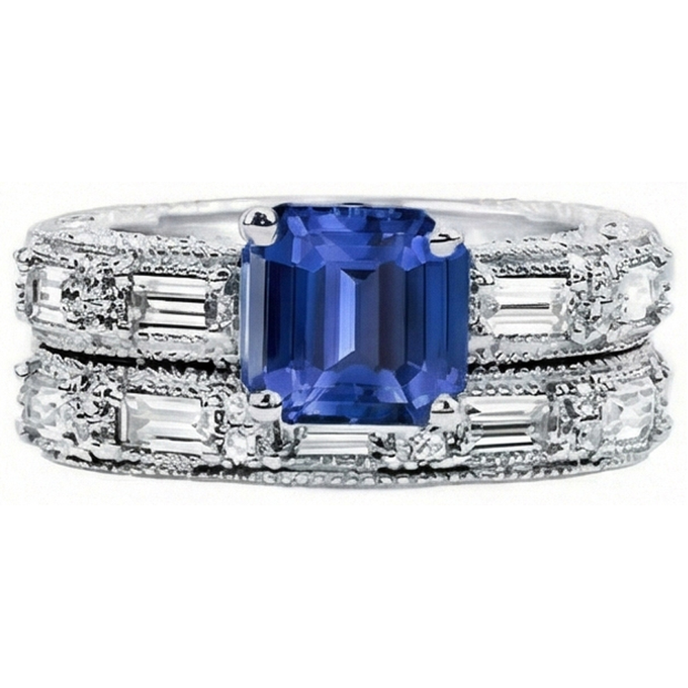 echter asscher diamant 4.50Karat ring Seitenansicht