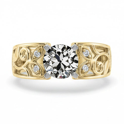 echter round diamant 2Karat ring Seitenansicht