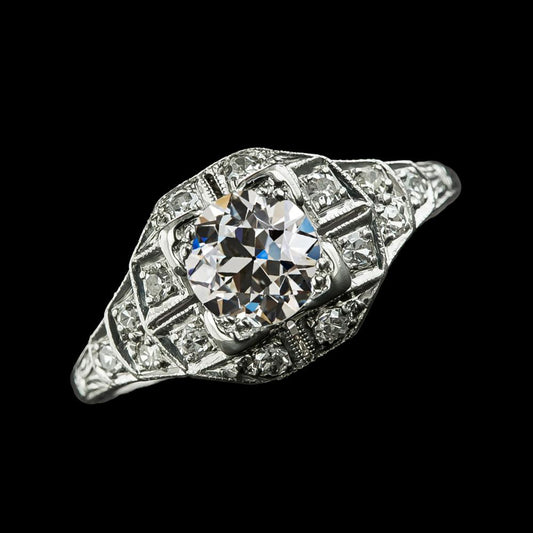 Verlobungsring Old Cut Runden Echt Diamants 3 Karat 14K Goldschmuck