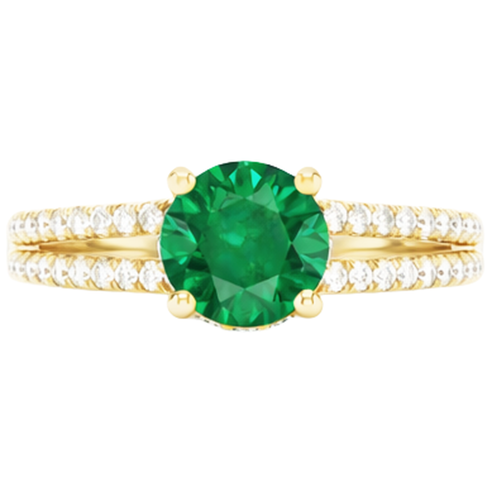 echter round diamant 2Karat ring Profilansicht