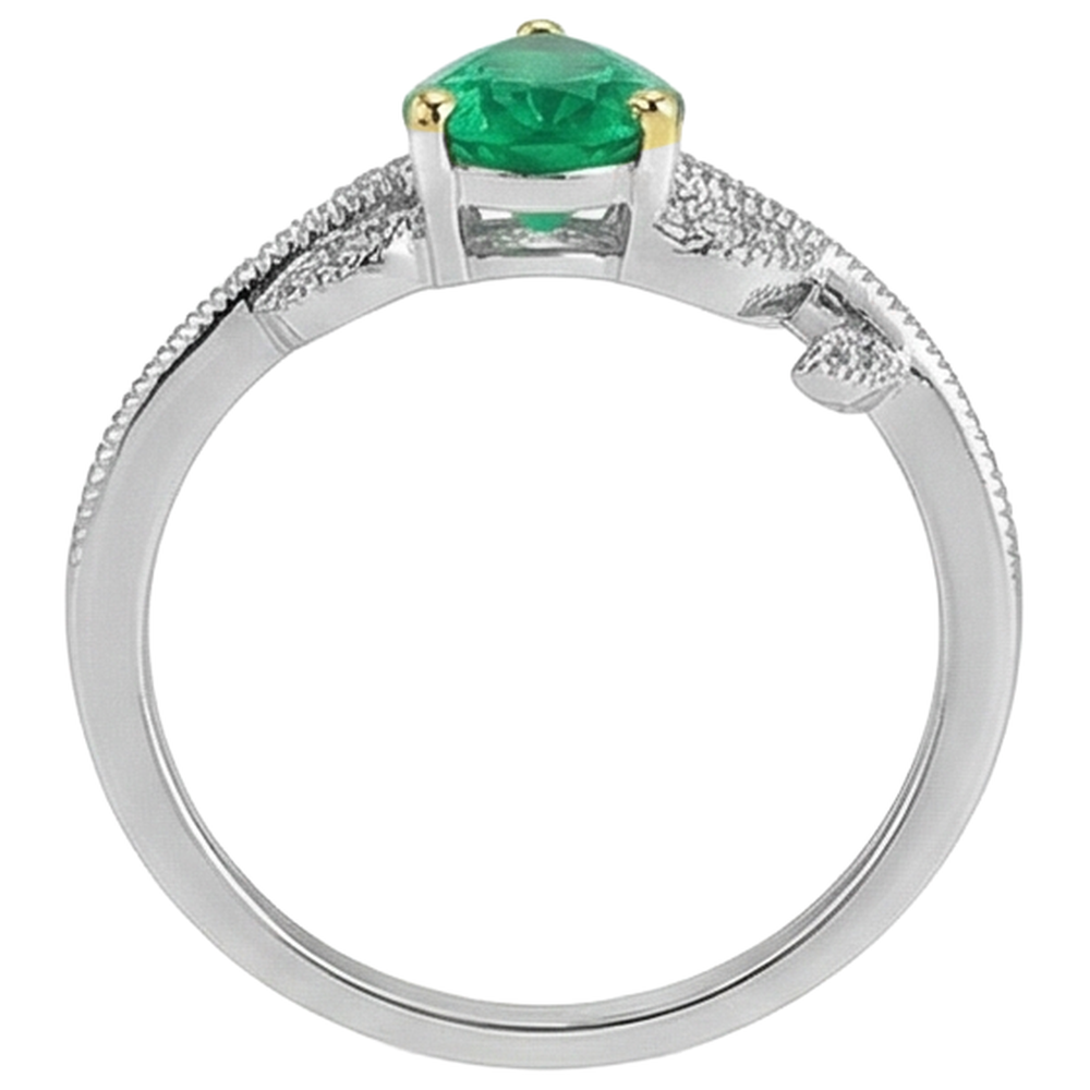 Handgemachter Farbstein-Ring 1 Karat – Draufsicht