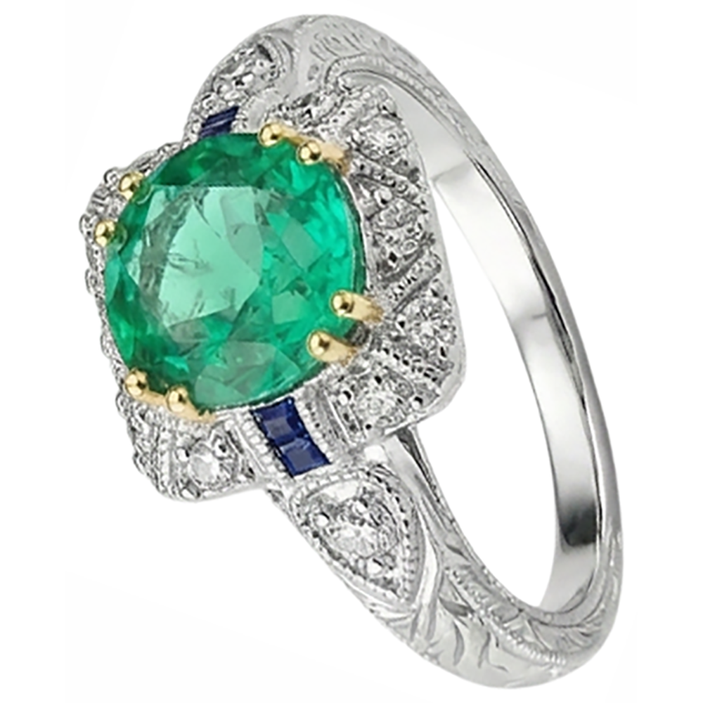 Luxuriöser Edelstein-Ring 3 Karat – Schrägansicht