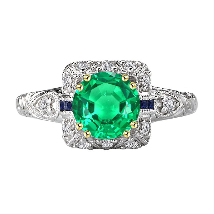 Natürlicher Edler Smaragd Edelstein-Ring – Hauptansicht