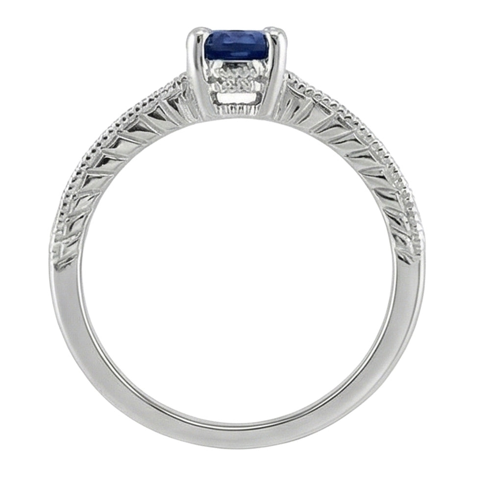 echter oval saphir 2Karat ring Profilansicht