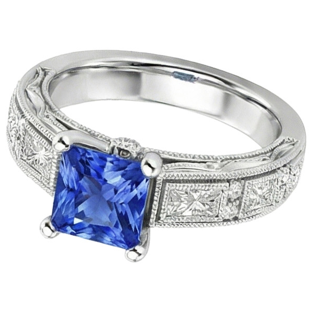 echter princess diamant 5.50Karat ring Vorderansicht