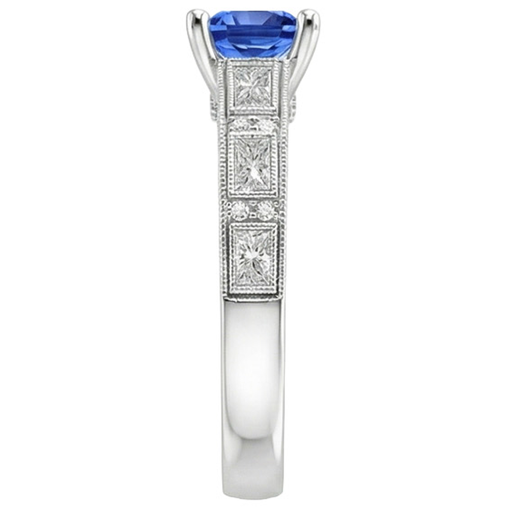 echter princess diamant 5.50Karat ring Profilansicht
