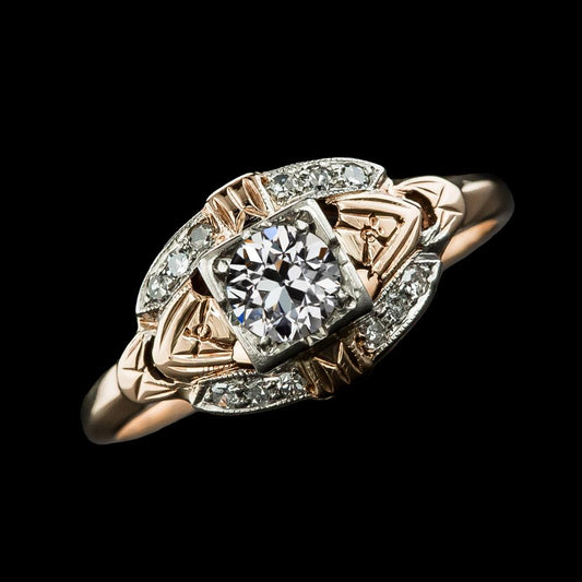 Vintage-Stil Runder Alter Bergmann Natürliche Diamant Ring Gold 2,75 Karat Schmuck