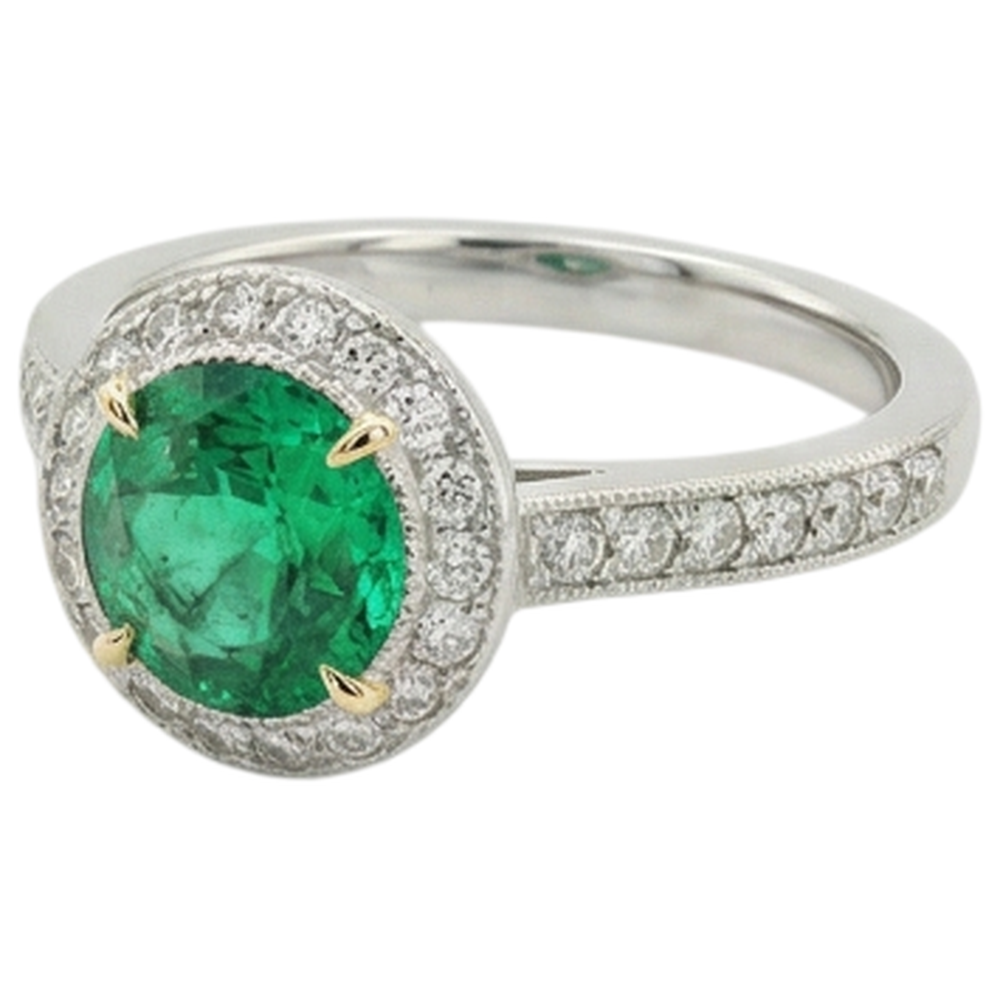 Natürlicher Smaragd Schmuckstein-Ring – Seitenansicht
