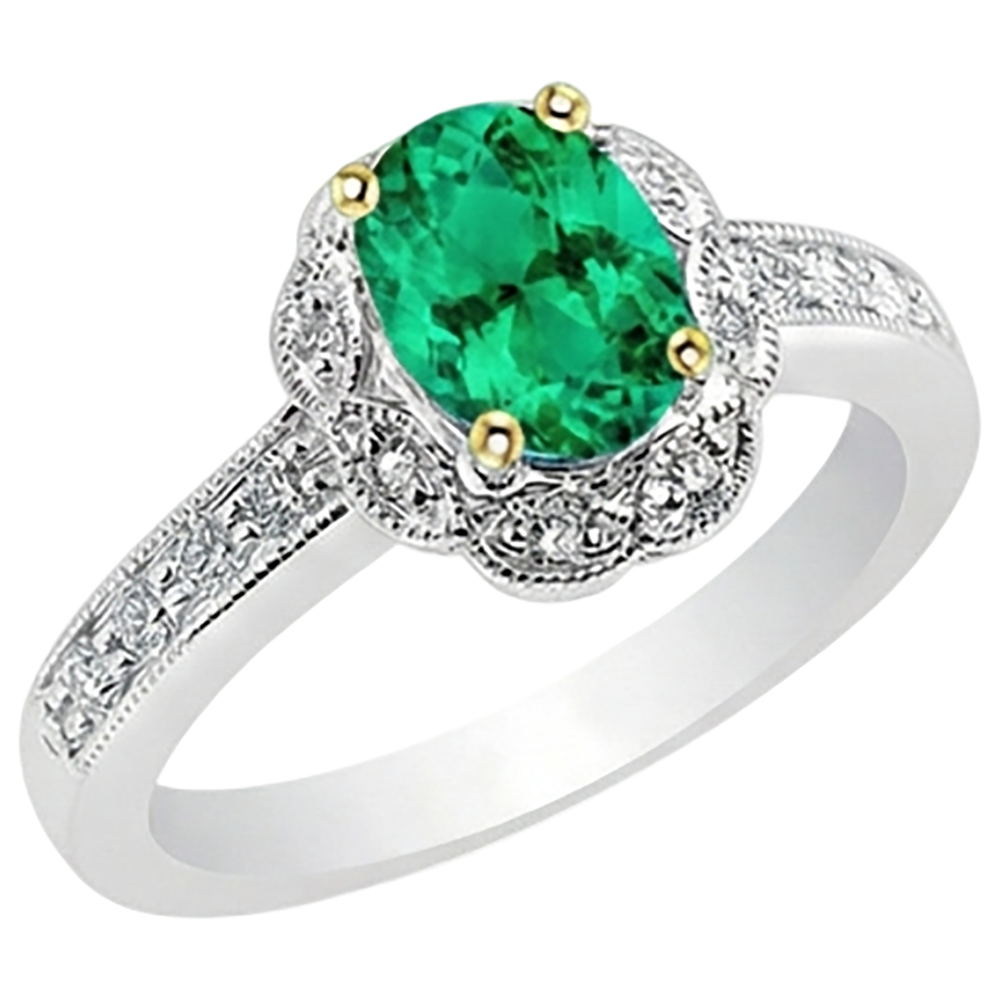 Feiner Smaragd Schmuckstein-Ring 2 Karat – Seitenansicht