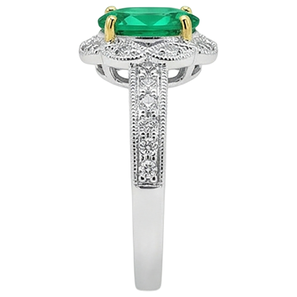Feiner Smaragd Schmuckstein-Ring 2 Karat – Draufsicht
