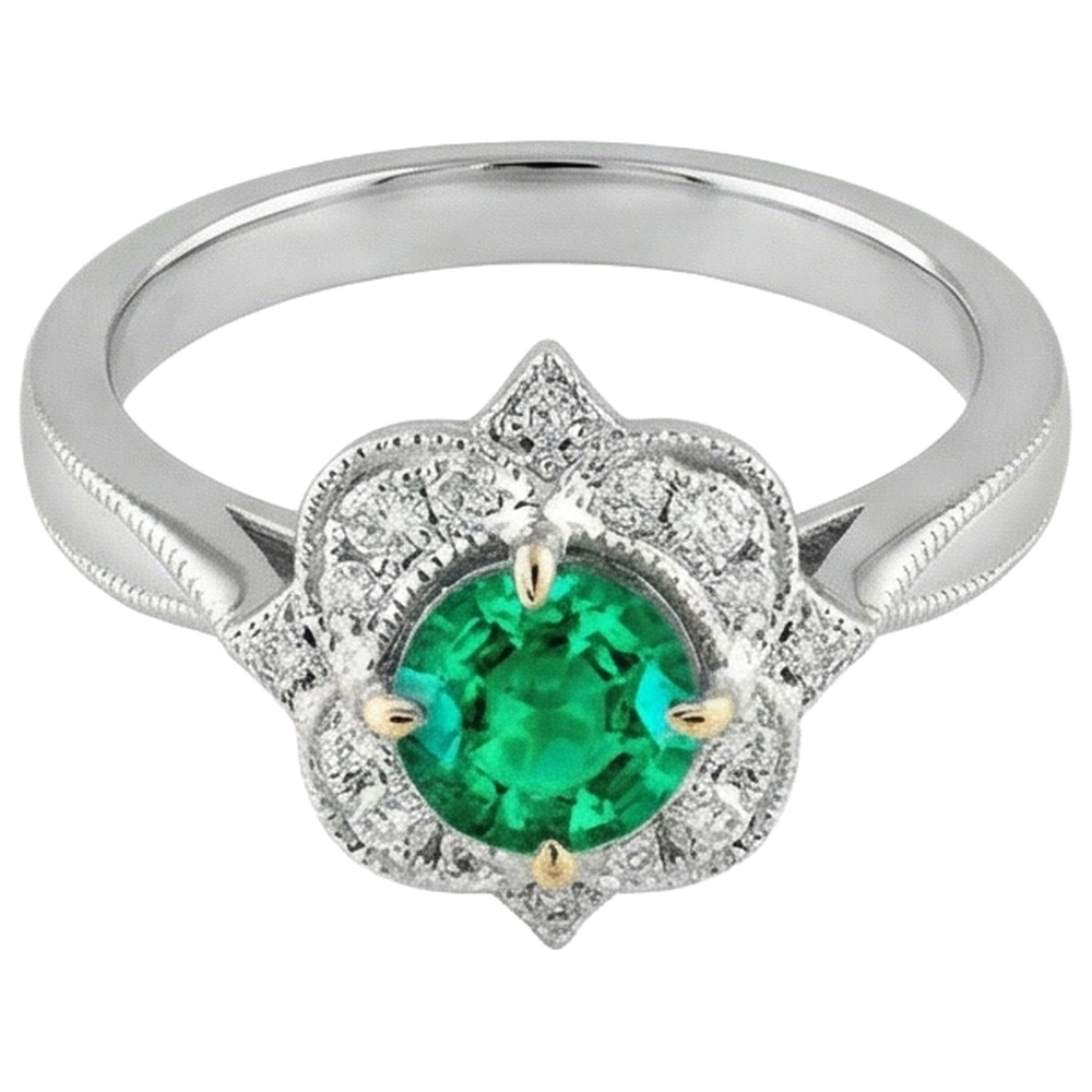 Exquisiter Kolumbianischer Smaragd Schmuckstein-Ring 1,50 Karat – Frontansicht