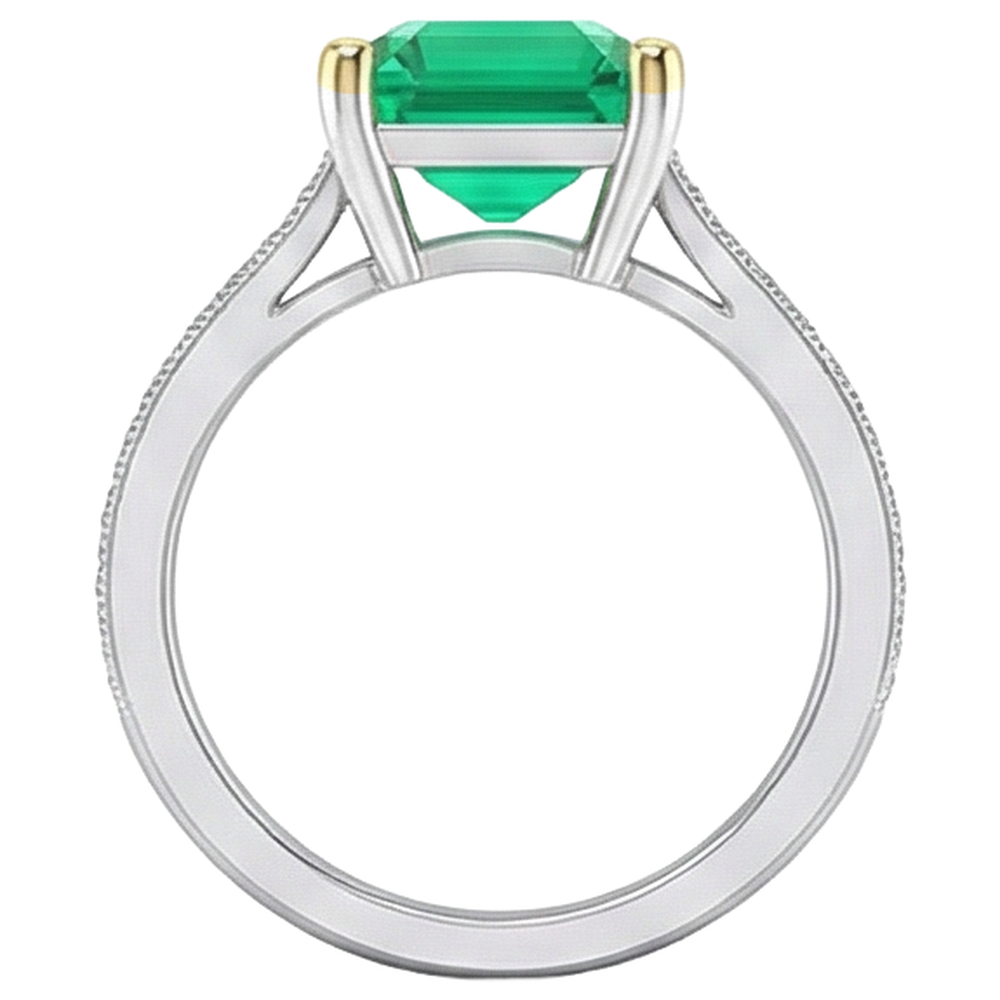 Naturreiner Smaragd Edelstein-Ring – Draufsicht